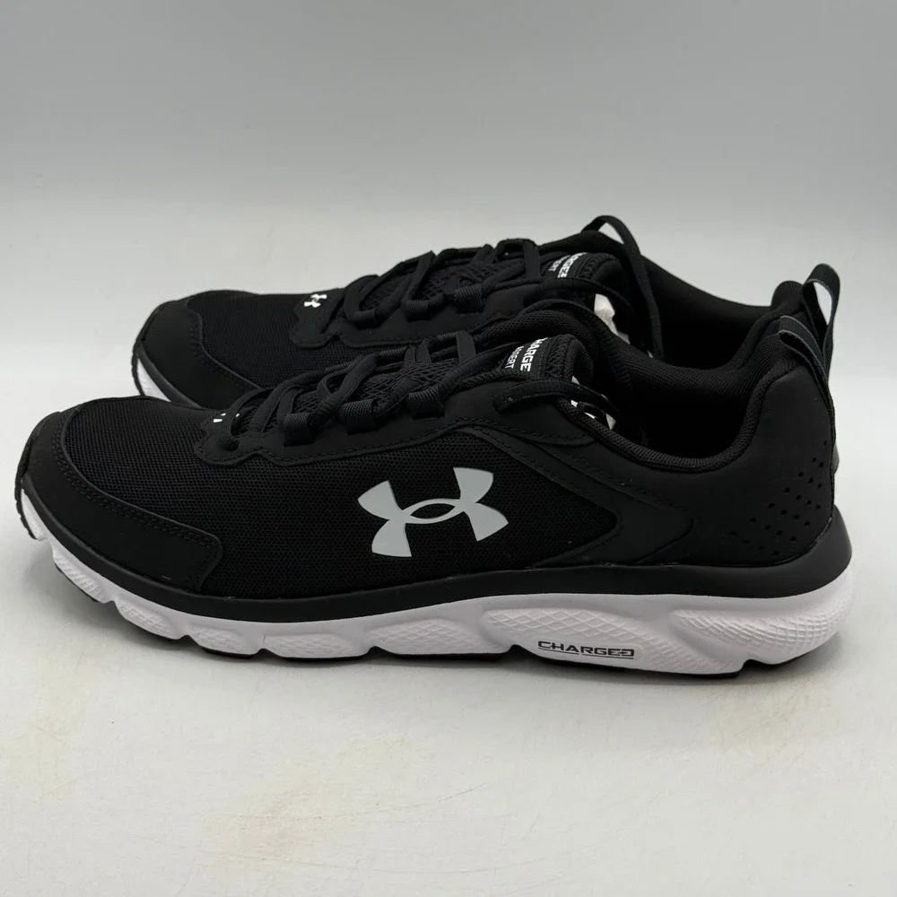 Under Armour Charged Assert 9 Shoes Mens 10.5 Black White Running 3024590-001